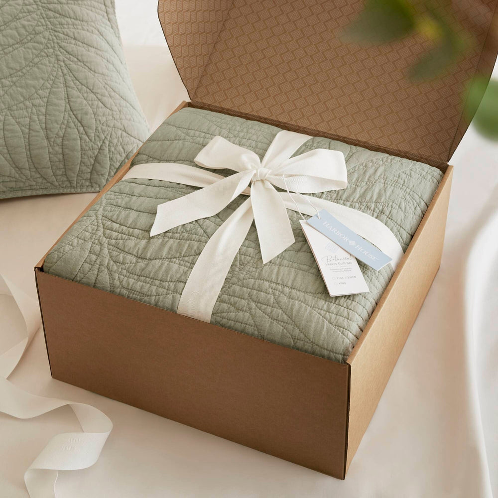 King 3 Piece Cotton Quilt Set Sage Media 9