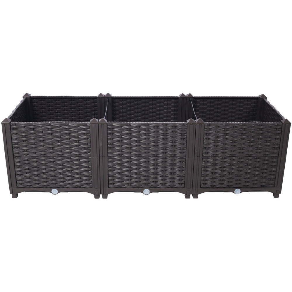 Deep Raised Garden Bed Plastic Planter Boxes for Vegetables Flowers Herbs and Succulents,Self-Watering Planter Box Raised Bed to Grow Flowers, Herbs & Vegetables, 47.2' L X 15.7' D X 14.7' H Media 5