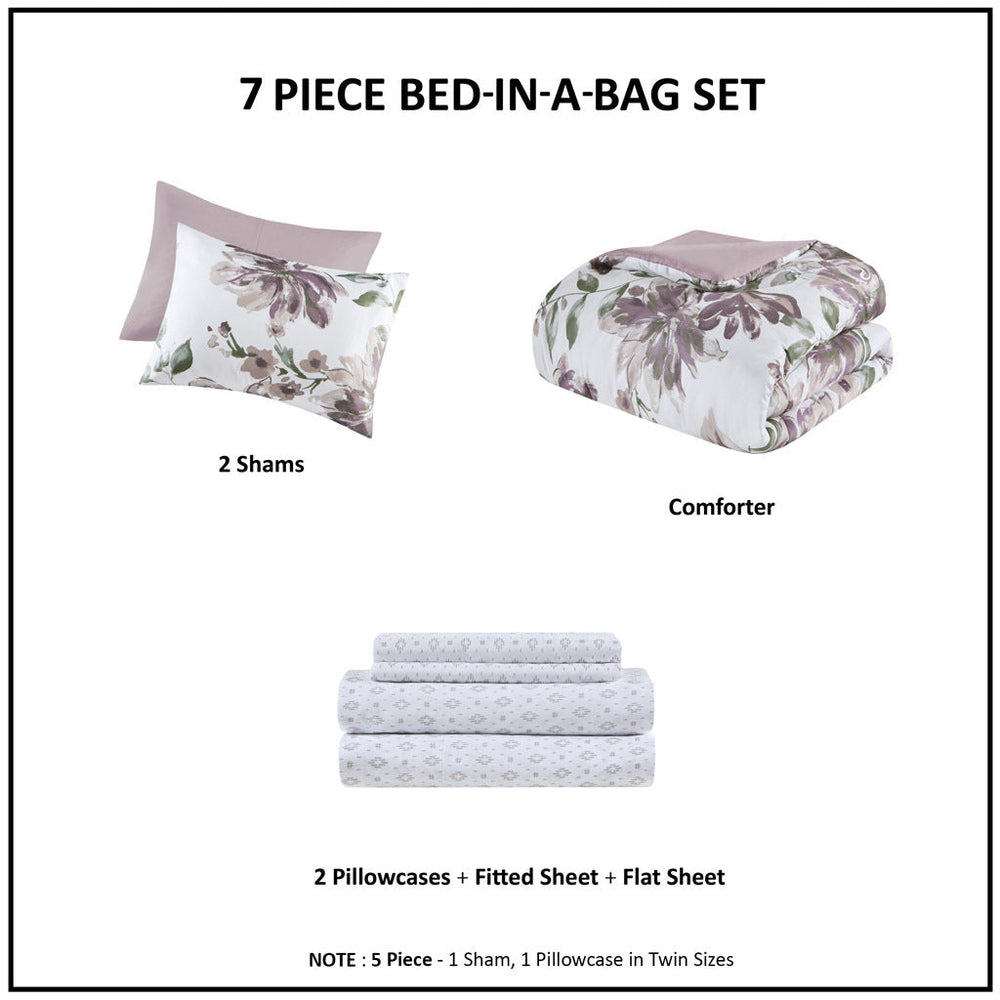 Full Floral Comforter Set with Bed Sheets Media 4