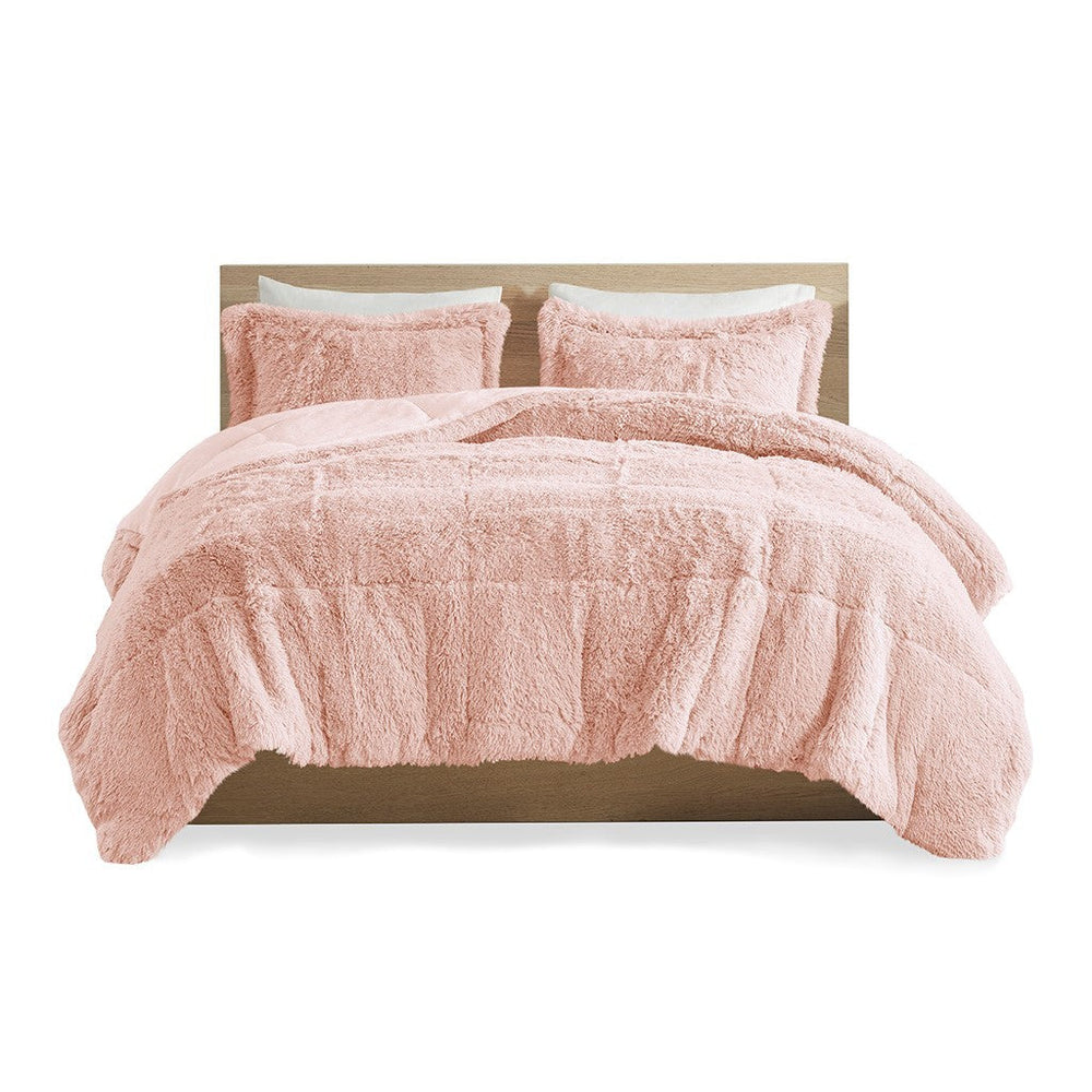 King/Cal King Shaggy Long Fur Comforter Mini Set Media 6