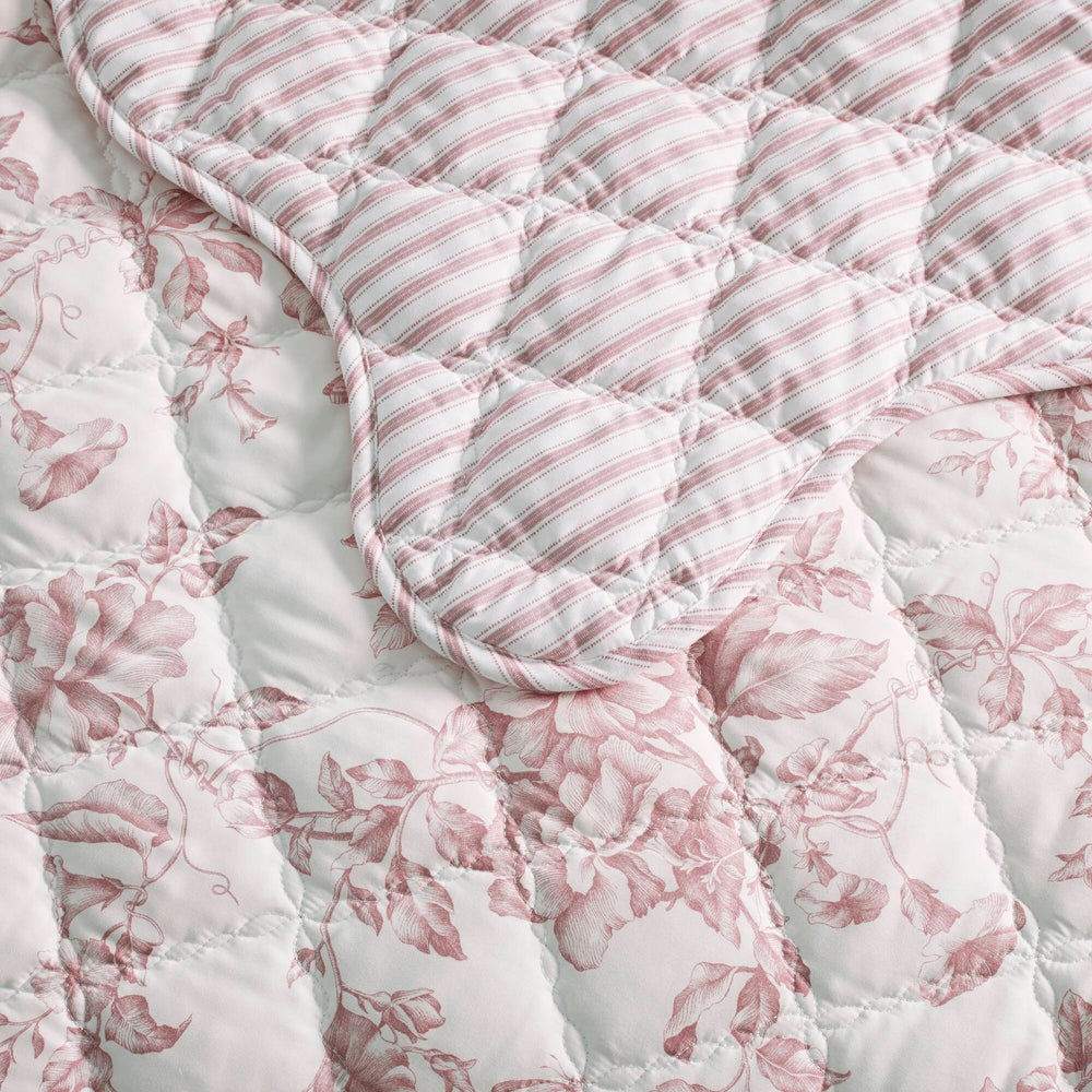 4 Pieces King  Quilt Set with Decorative Pillow,Pink Media 21