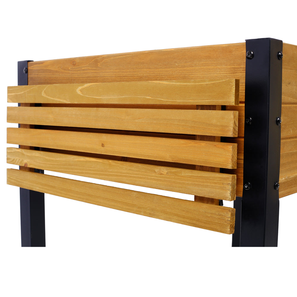 Raised Garden Bed, Metal Leg Wood Planter Boxes with Folding Storage Shelf,Elevated Planter Box for Growing Fresh Herbs, Vegetables, Flowers Great for Outdoor Patio, Deck, Balcony Media 11