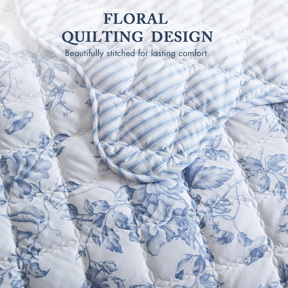 3 Pieces Twin/Twin XL Quilt Set with Decorative Pillow,Blue Media 11