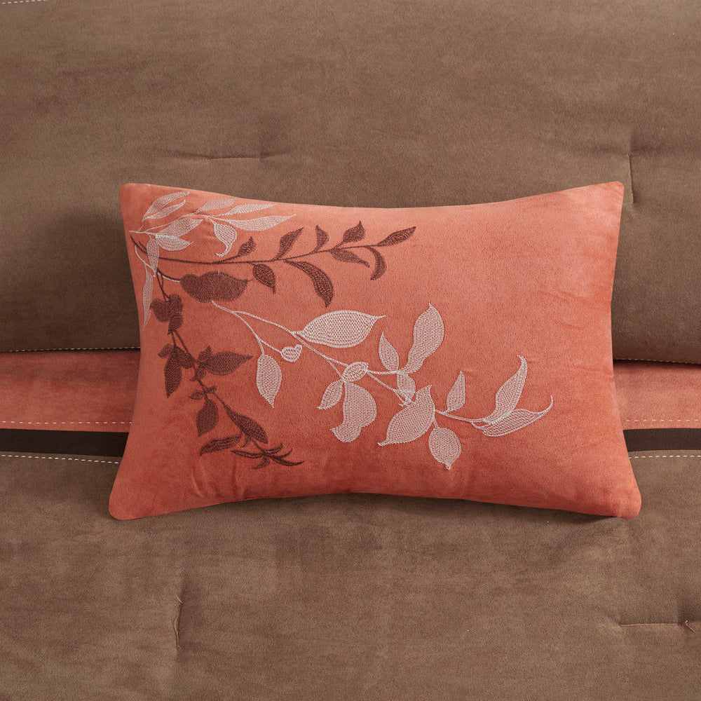 7 Piece Faux Suede Comforter Set Coral Cal King Media 3