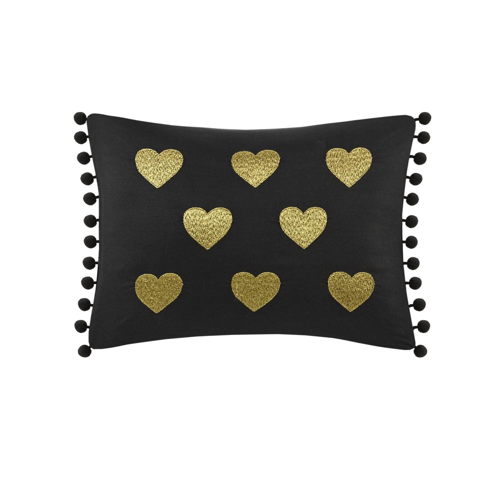 Plush Twin XL Comforter Set Metallic Heart Print With Shams & Throw Pillow Included Media 10