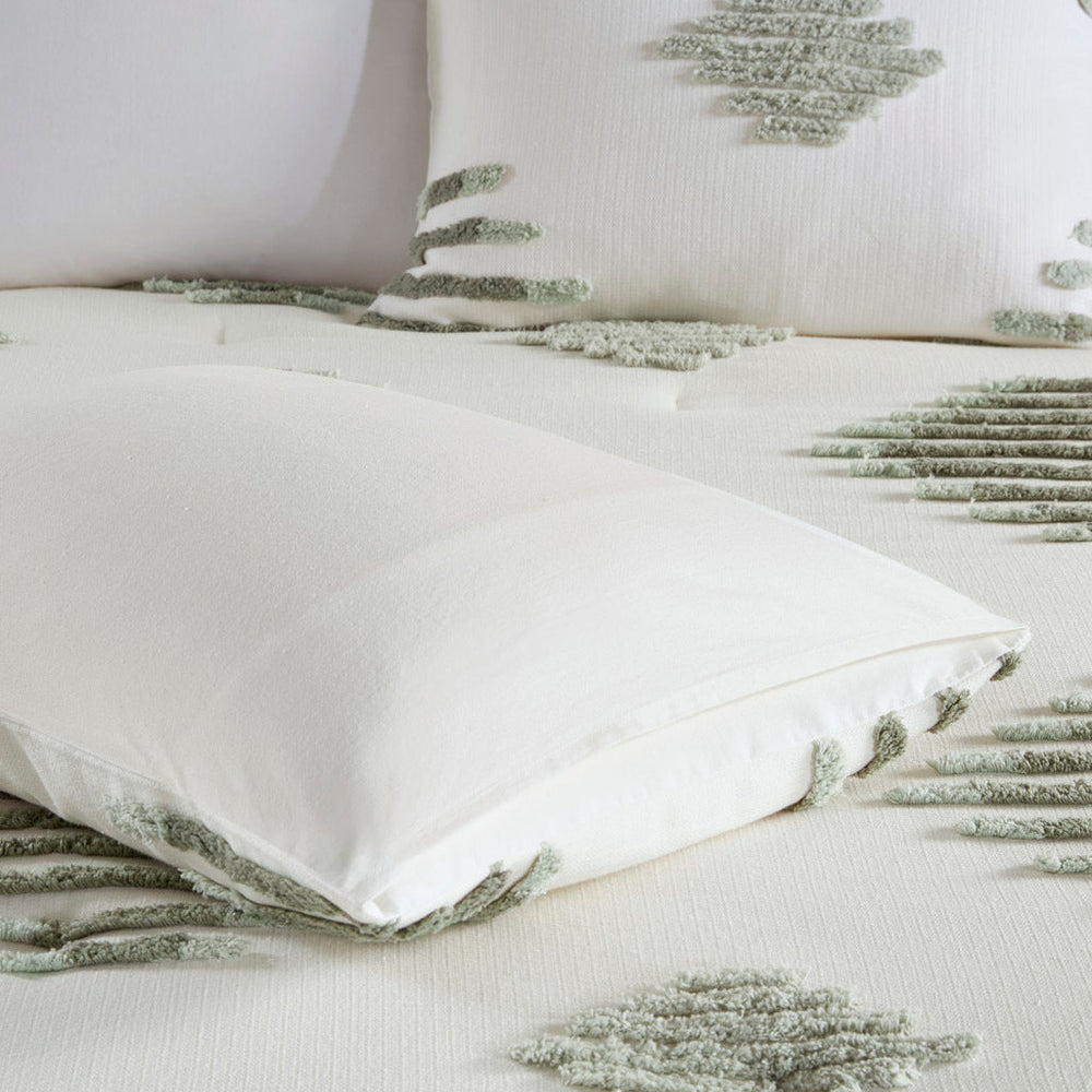 Full/Queen 3 Piece Cotton Blend Chenille Comforter Set Media 2