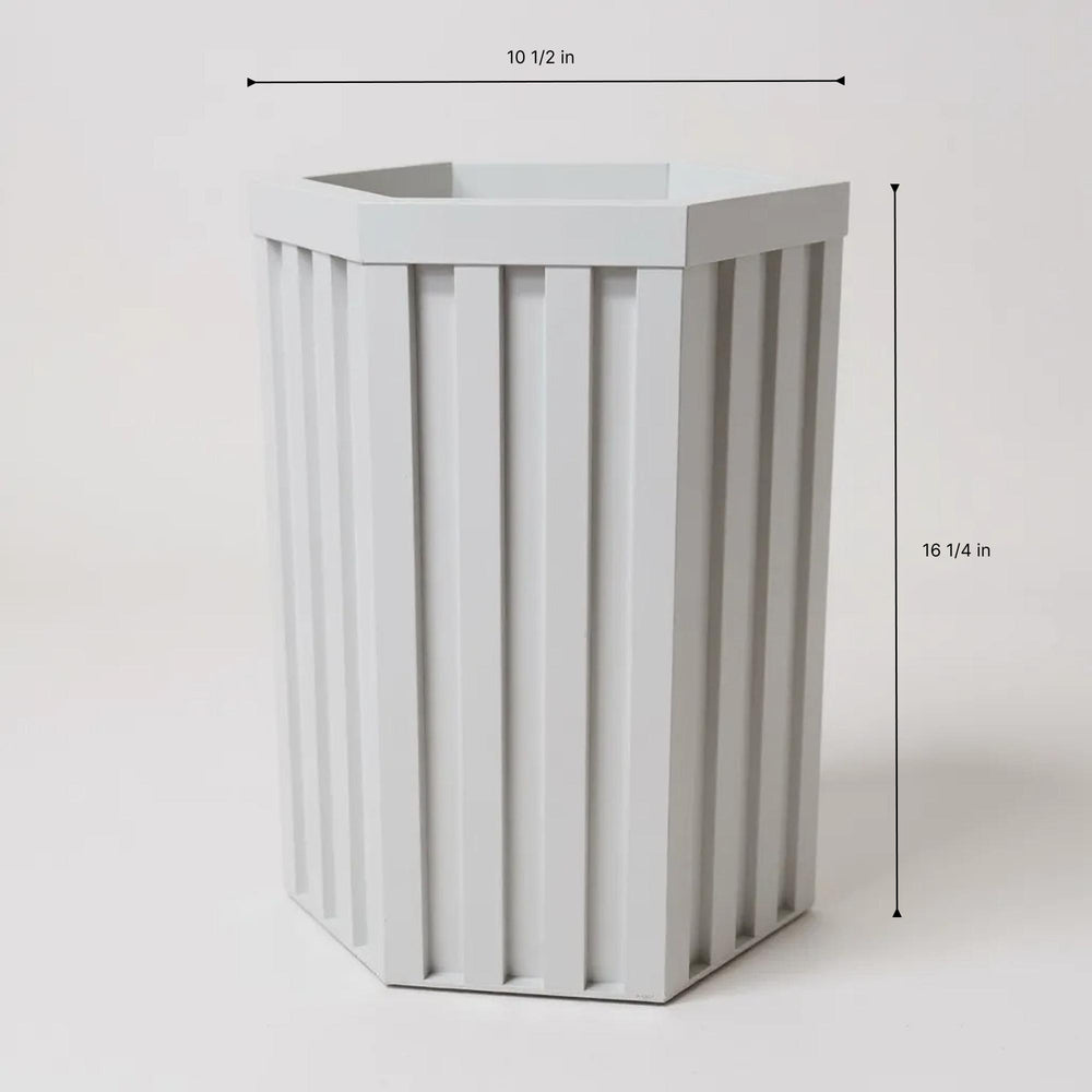 Hexagon Column Planter SM - White Media 5