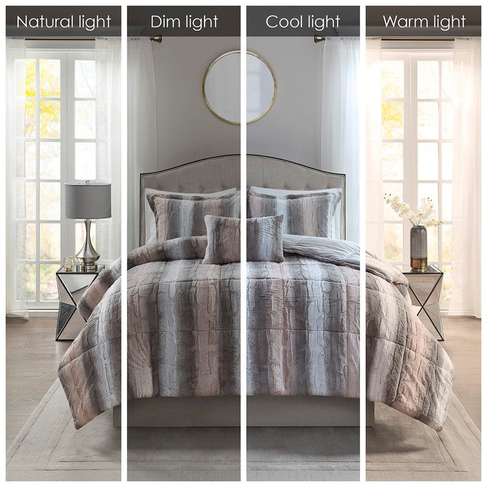 Full/Queen 4PC Faux Fur Comforter Set Media 8