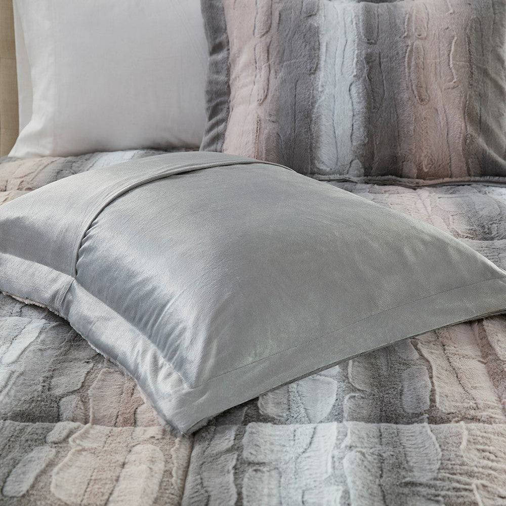 King 4PC Faux Fur Comforter Set Media 4