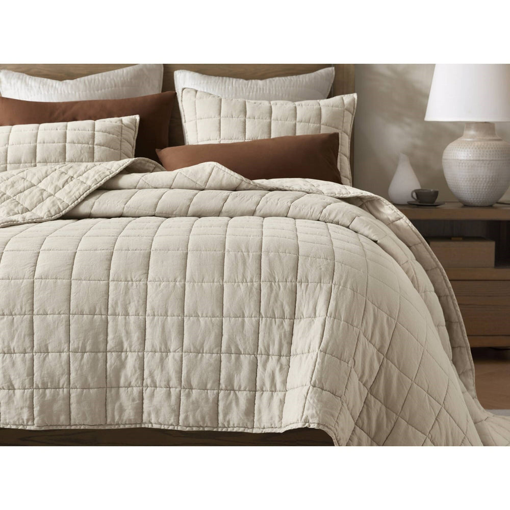 3-Piece Full/Queen Linen Garment Washed Quilt Set,Linen Media 6
