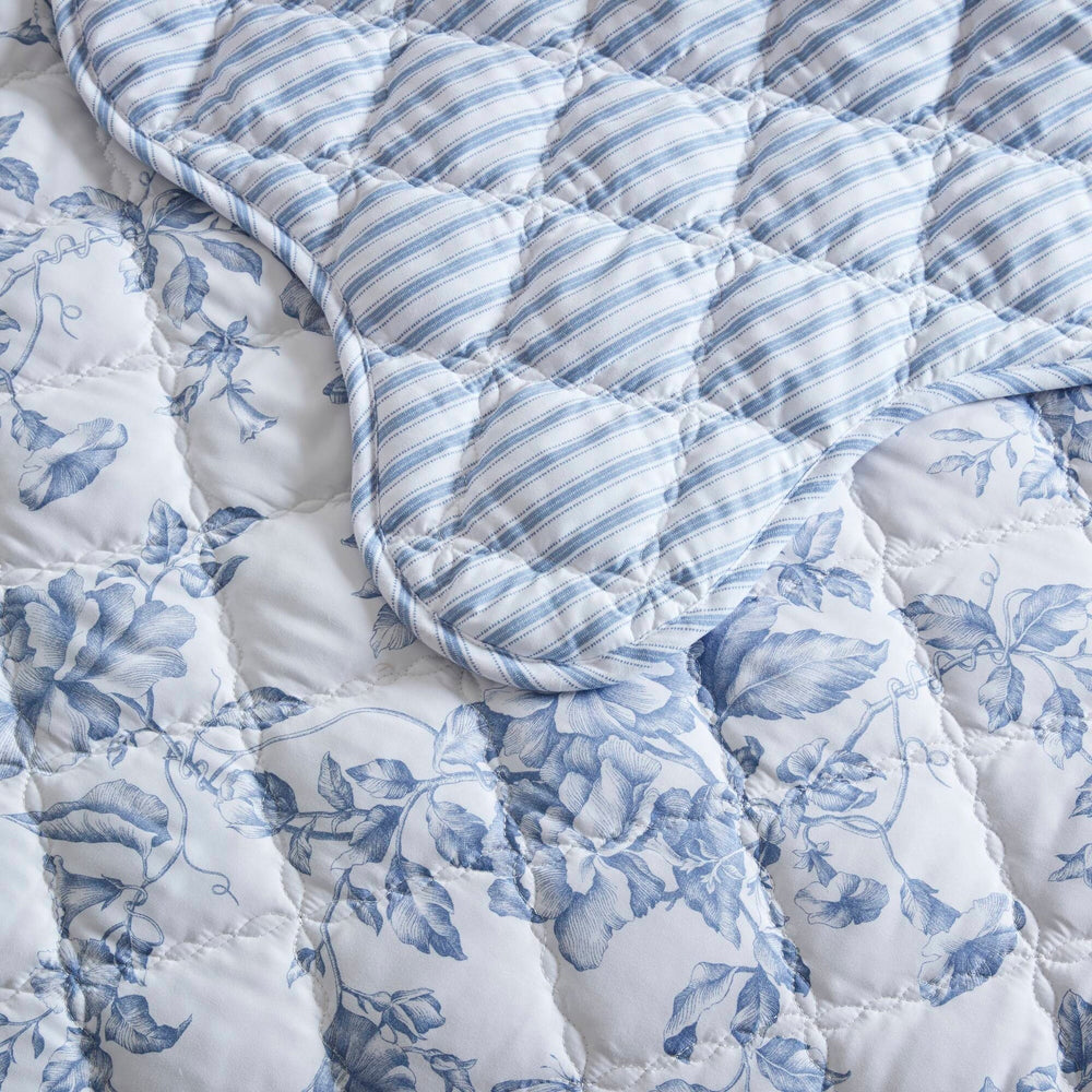 4 Pieces Full/Queen  Quilt Set with Decorative Pillow,Blue Media 14
