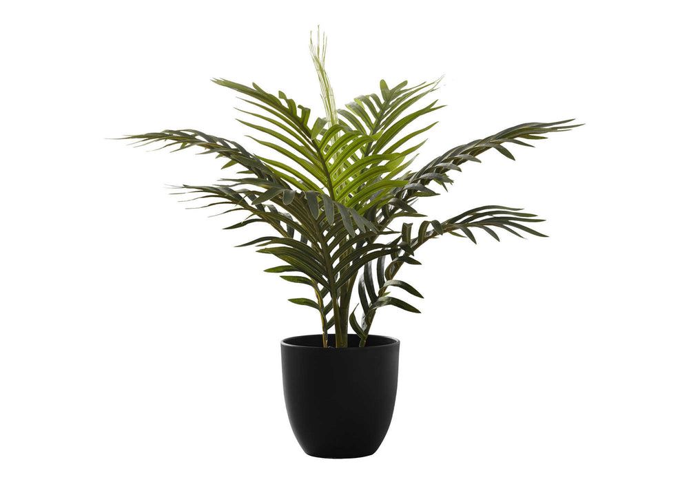 Artificial Plant, 20' Tall, Palm, Indoor, Faux, Fake, Table, Greenery, Potted, Real Touch, Decorative, Green Leaves, Black Pot Media 2