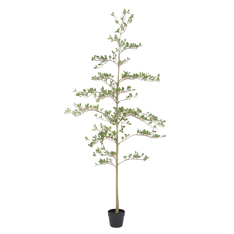 6ft Artificial Olive Tree, Realistic Faux Potted Plant in Black Pot, Indoor & Covered Outdoor Decorative Tree for Living Room and Office, 1pc/set