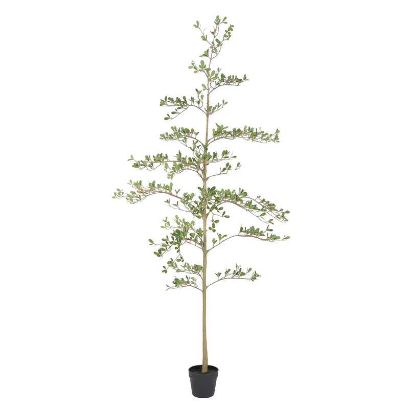6ft Artificial Olive Tree, Realistic Faux Potted Plant in Black Pot, Indoor & Covered Outdoor Decorative Tree for Living Room and Office, 1pc/set