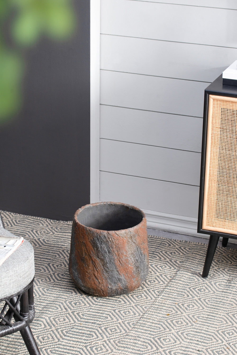 12.6x12.6x11.8' Cement Planter Small, Indoor Outdoor Garden Functional Decor Media 7