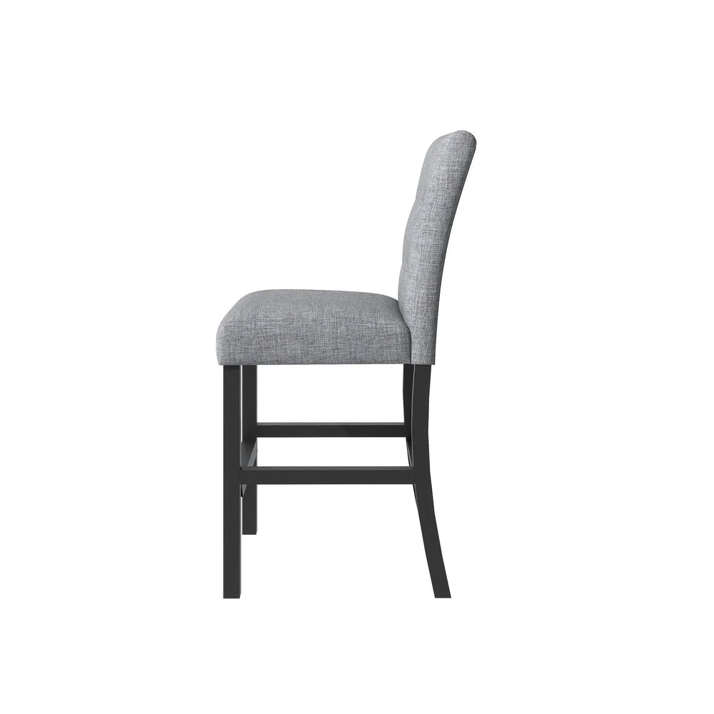 Counter Height Dining Set Solid Wood Square Table & Upholstered High Back Chairs Media 15