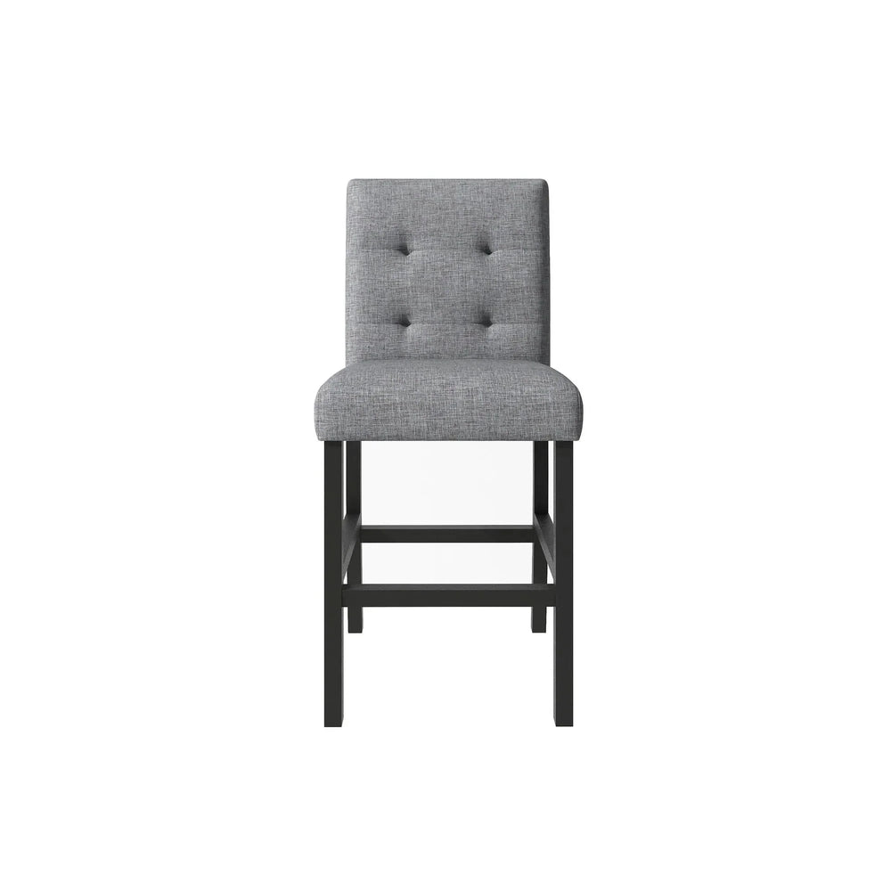 Counter Height Dining Set Solid Wood Square Table & Upholstered High Back Chairs Media 14