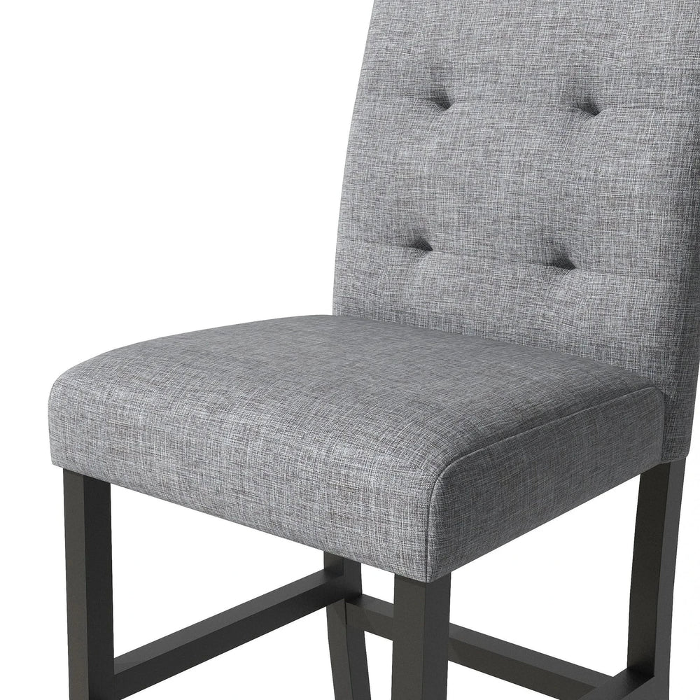 Counter Height Dining Set Solid Wood Square Table & Upholstered High Back Chairs Media 18