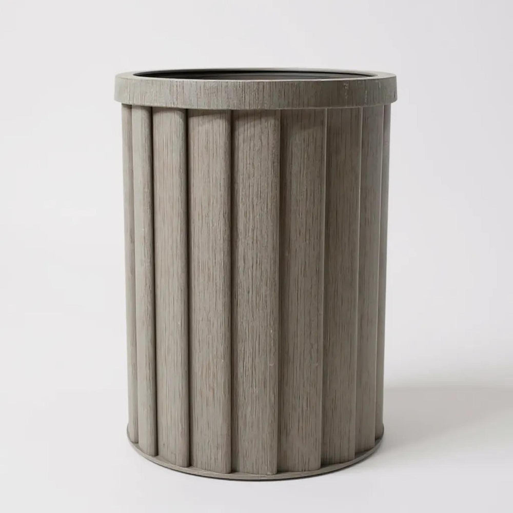 Round Strata Column Planter MD - Grey Brown Media 1