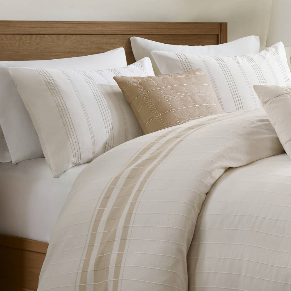 5- Piece Full/Queen Cotton Jaquard Duvet Set Media 16