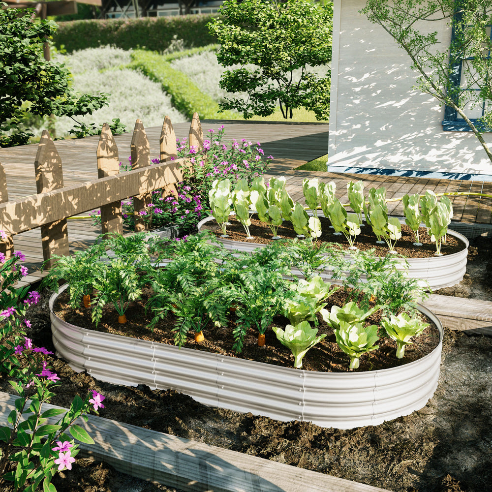 Heavy Duty Galvanized Raised Garden Bed Kit for Vegetables, Flowers & Herbs, Rust-Resistant, Easy Assembly, 8x4x1ft, Silver Media 4
