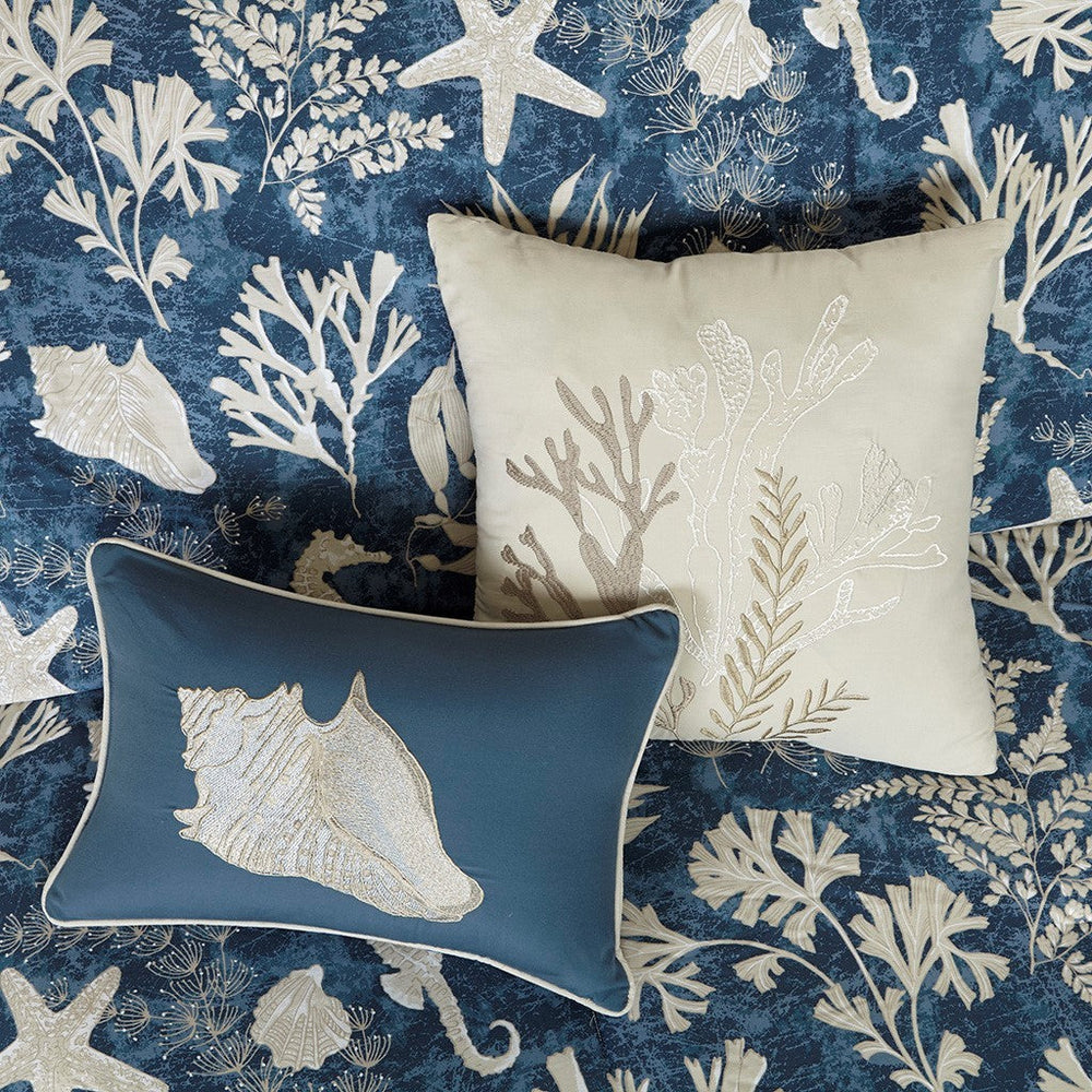 7 Piece Cotton Sateen Comforter Set Blue Queen Media 4