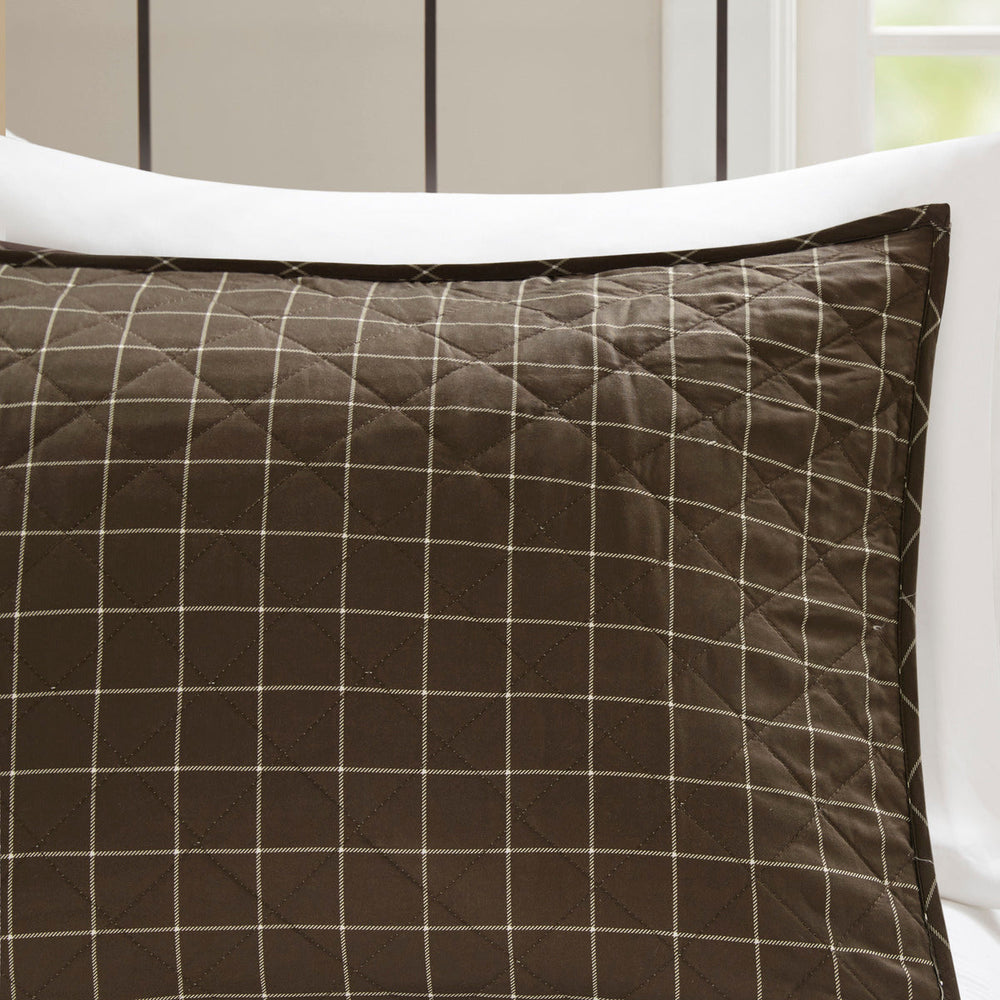 3 Piece Reversible Printed Quilt Set Black/Brown Full/Queen Media 6