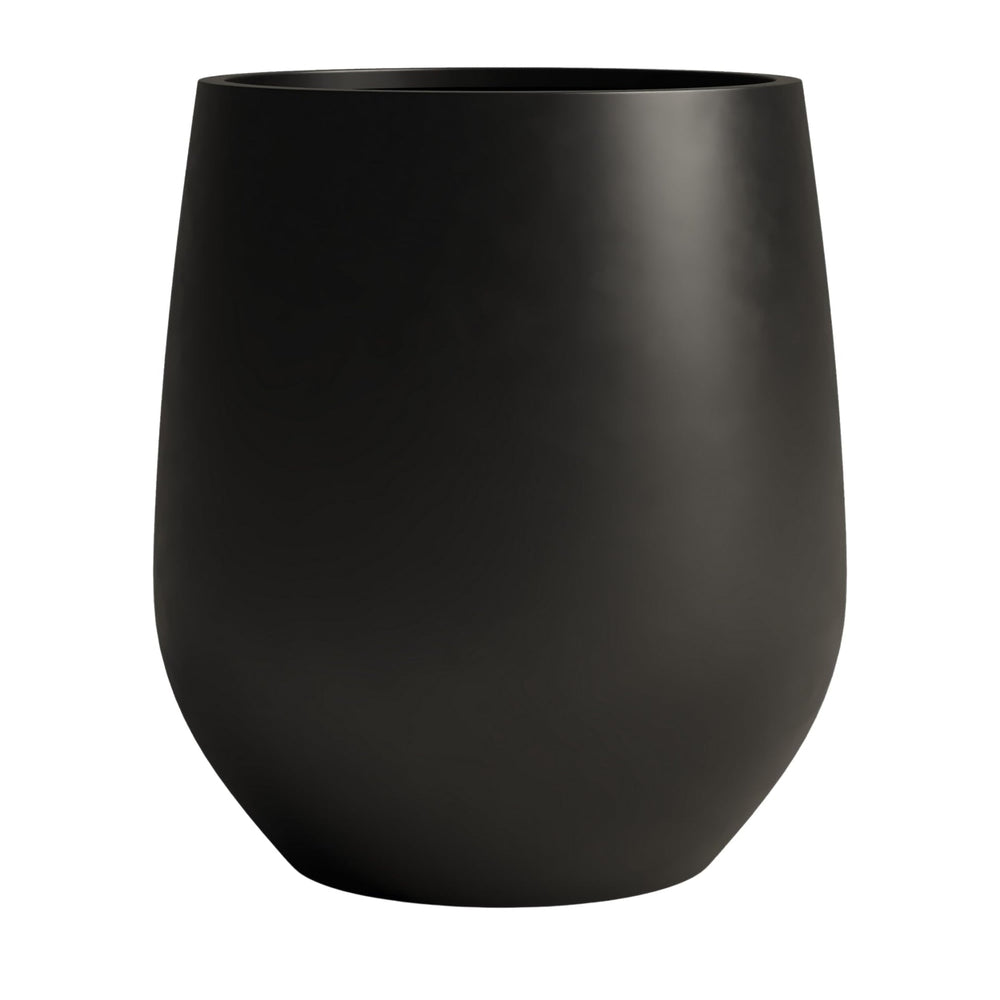 DTY Signature Mount Wilson Modern Indoor Outdoor Fiberstone Tapered Planter, Lightweight, Weather Resistant Garden Pot with Drainage Hole & Rubber Plug (Black, 11'' D x 12'' H) Media 37