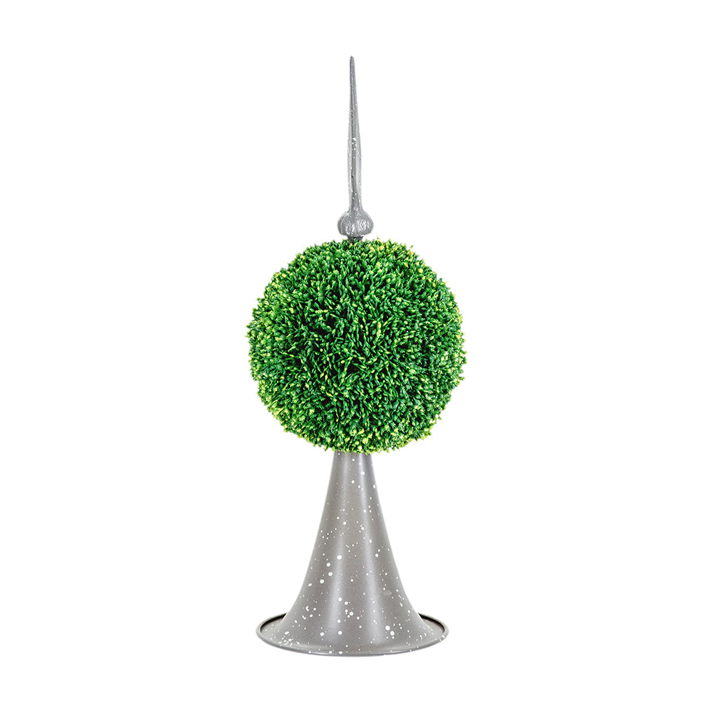 7x7x17' Faux Boxwood Topiary Sphere on Metal Spire Media 3