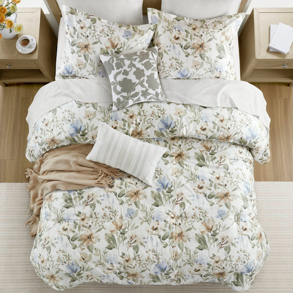 6PCS King Cotton Sateen Print Oversized Comforter Set Media 13