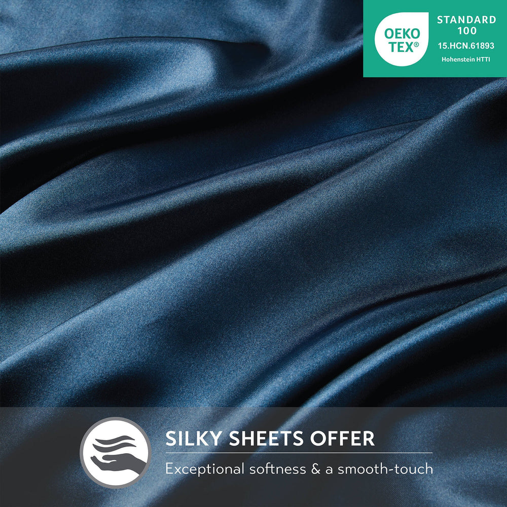 2 PCS Standard Luxury 2 PC Pillowcases Midnight Blue Media 4
