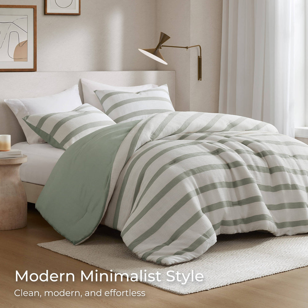 3-Piece King/Cal King Yarn-dyed striped comforter Media 4