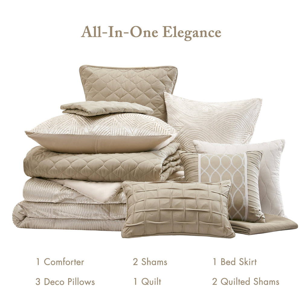 10- Piece Queen Jacquard Comforter Set Media 11