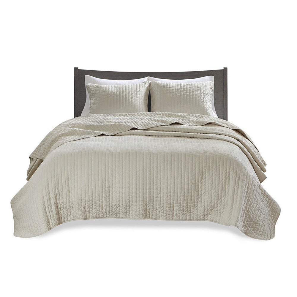 2 Piece Quilt Set Cream Twin/Twin XL Media 10