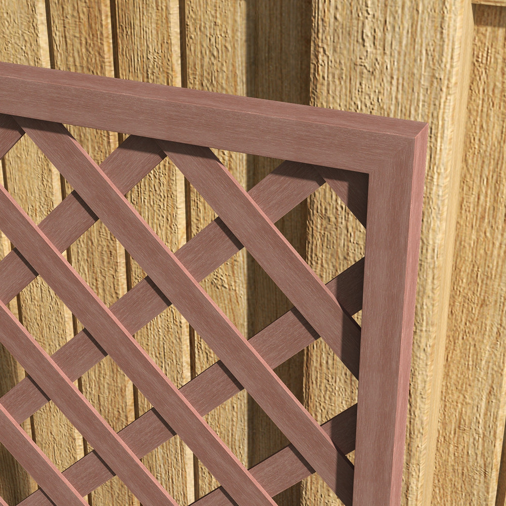 Outsunny Raised Garden Bed with Trellis Lattice, Wood Planter Box with Self Draining Gap, Freestanding Trellis Planter for Climbing Plants, Vines, Flowers, 29.5' x 13.25' x 53.25', Light Brown Media 2