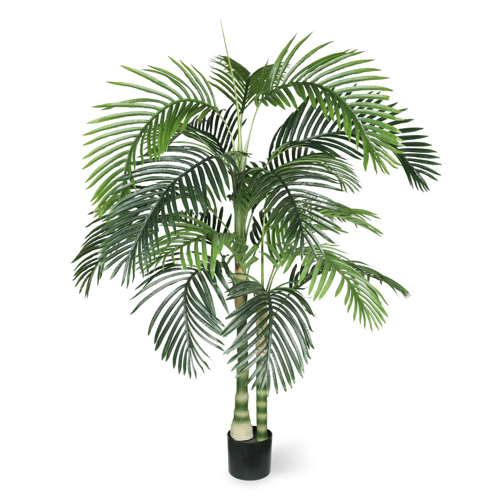 6FT Artificial Palm Tree with Black Plastic Pot, Tropical Fake Plant for Indoor Outdoor Decoration, Faux Palm, 1pc/set Media 6