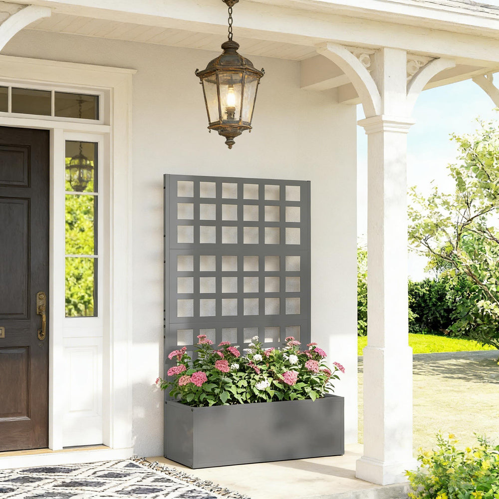 Trellis Planter Box,Raised Garden Bed,Vegetable Box Media 1