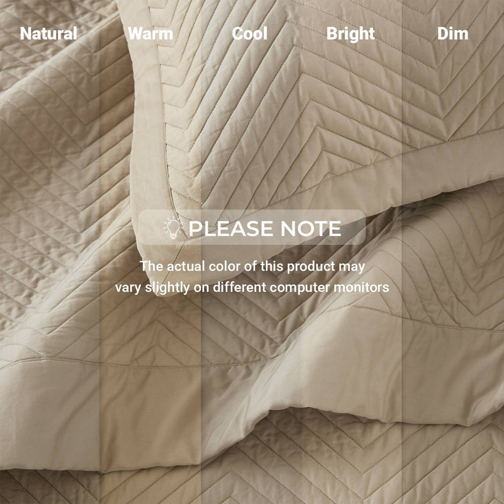 King 3 Piece Cotton Quilt Set Linen Media 3