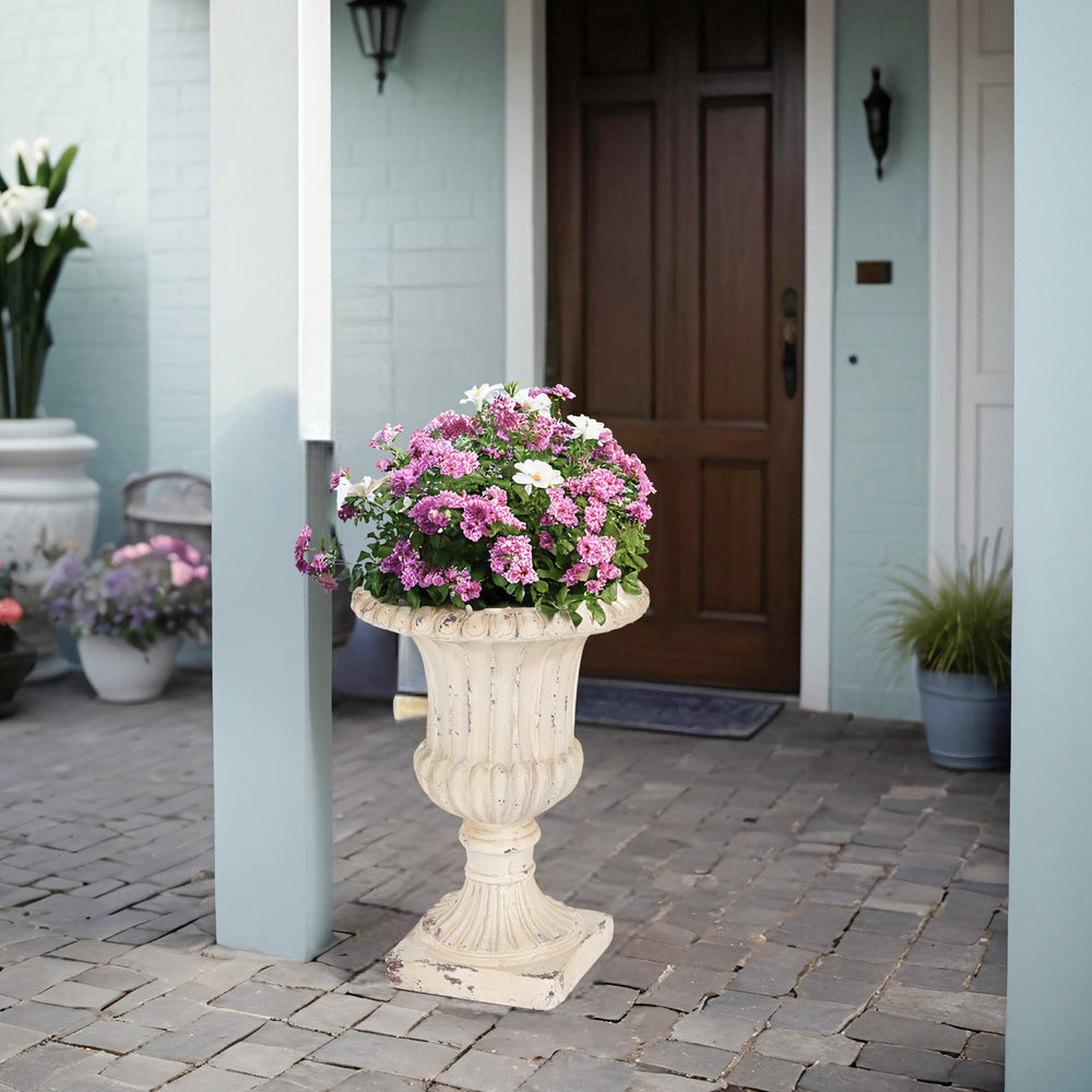 MGO Garden Urn, Antique White, 19.25'' H Media 2