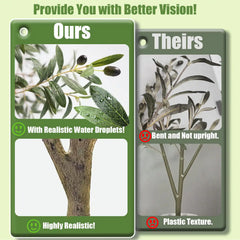 Artificial Olive Tree with Water Droplets: 4ft Potted Realistic Fake Plant Trees with Fruits for Indoor Home Room Office Balcony Decor perspective
