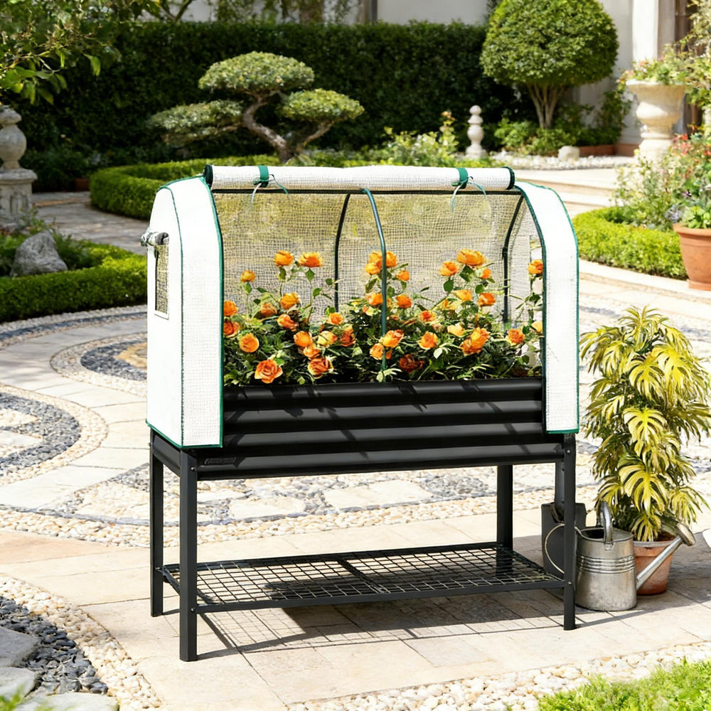 Outdoor Plant Boxs,Raised Garden Bed,Spacious Flower Boxs Media 1