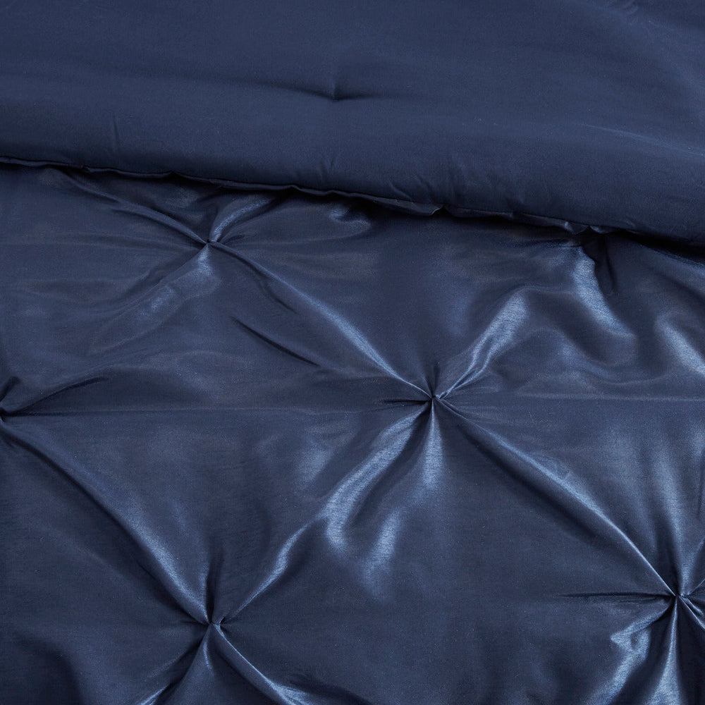7 Piece Tufted Comforter Set Navy Cal King Media 12
