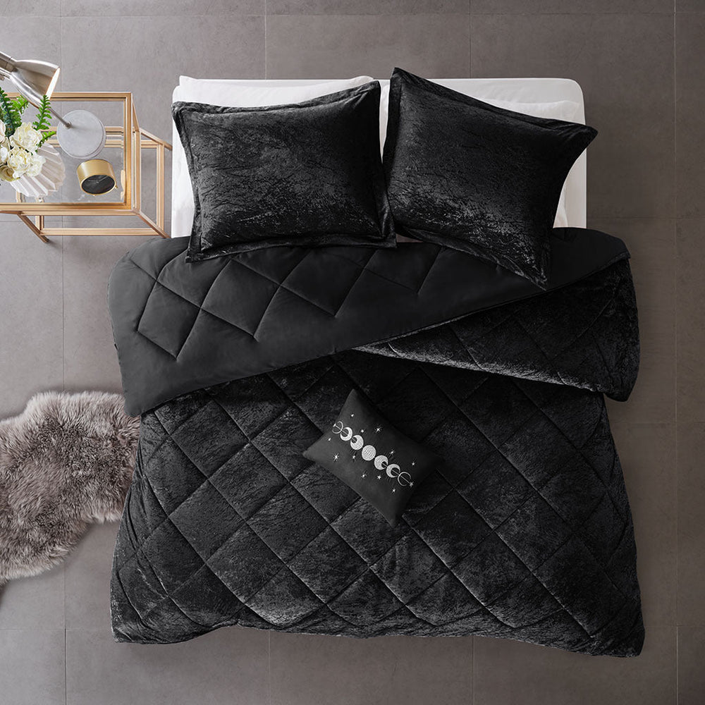 Twin/Twin XL Velvet Comforter Set with Throw Pillow Media 11