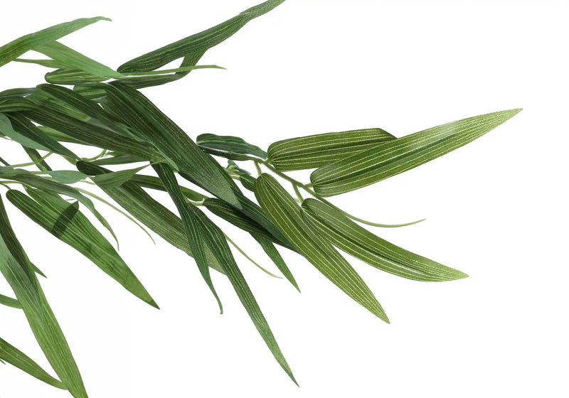 Artificial Plant, 50' Tall, Bamboo Tree, Indoor, Faux, Fake, Floor, Greenery, Potted, Decorative, Green Leaves, Black Pot