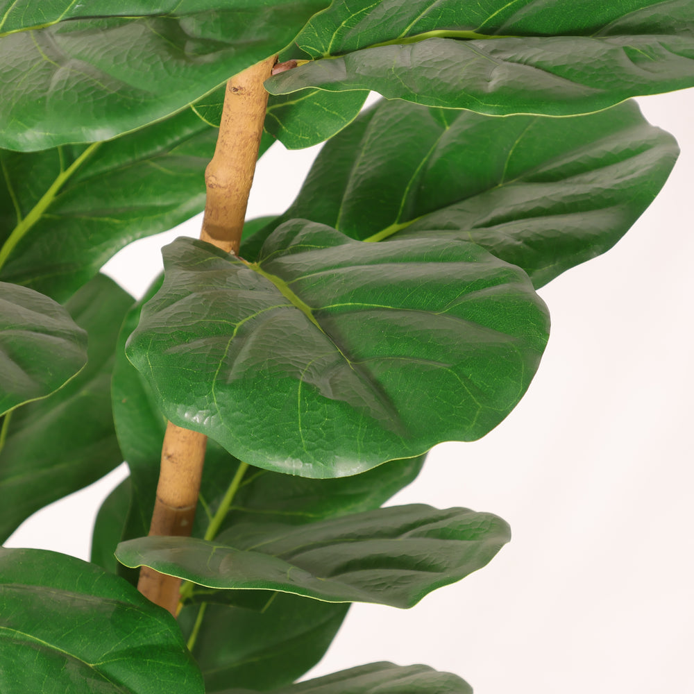 5.2FT Artificial Fiddle Leaf Fig Tree With Decorative White Pot, Real Touch Fake Indoor Plant for Home Office Living Room Corner Decoration, 1pc/set Media 7