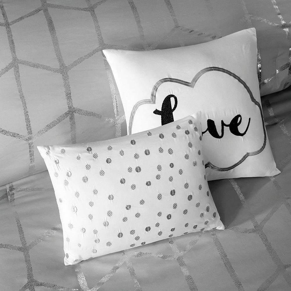 Full/Queen Metallic Printed Comforter Set Media 8