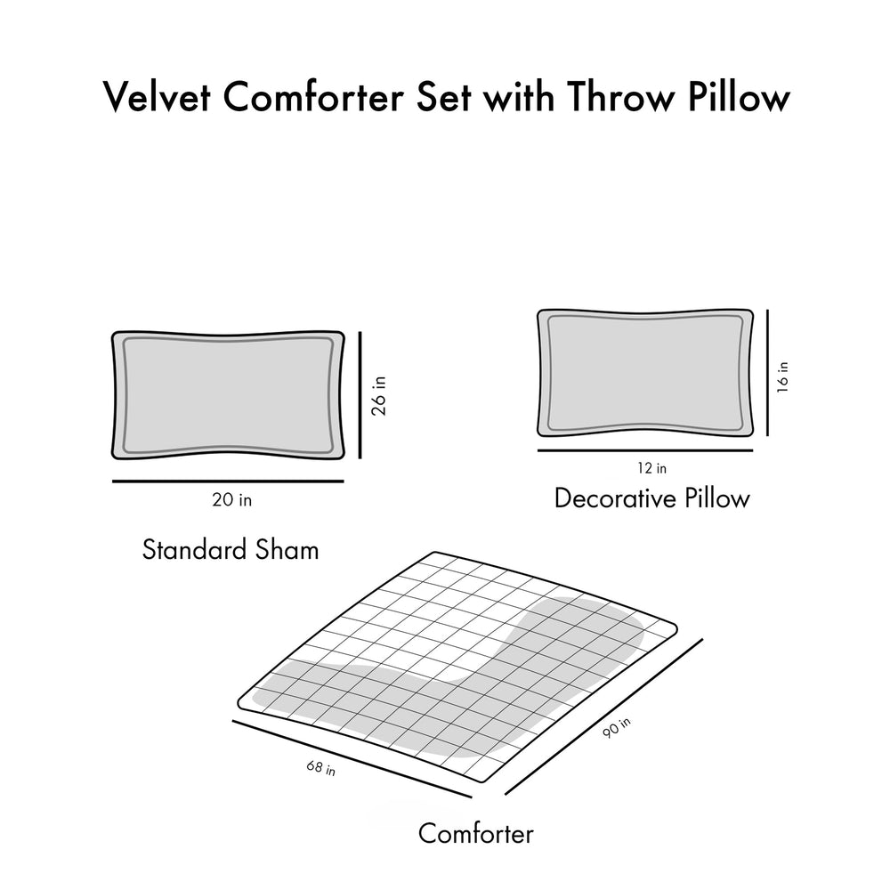 Twin/Twin XL Velvet Comforter Set with Throw Pillow Media 14