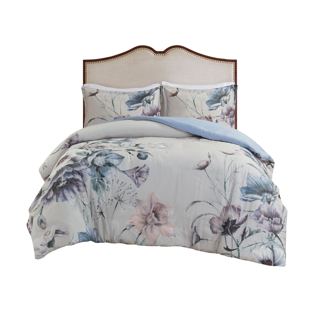 King/Cal King 3 Piece Cotton Printed Duvet Cover Set Media 8