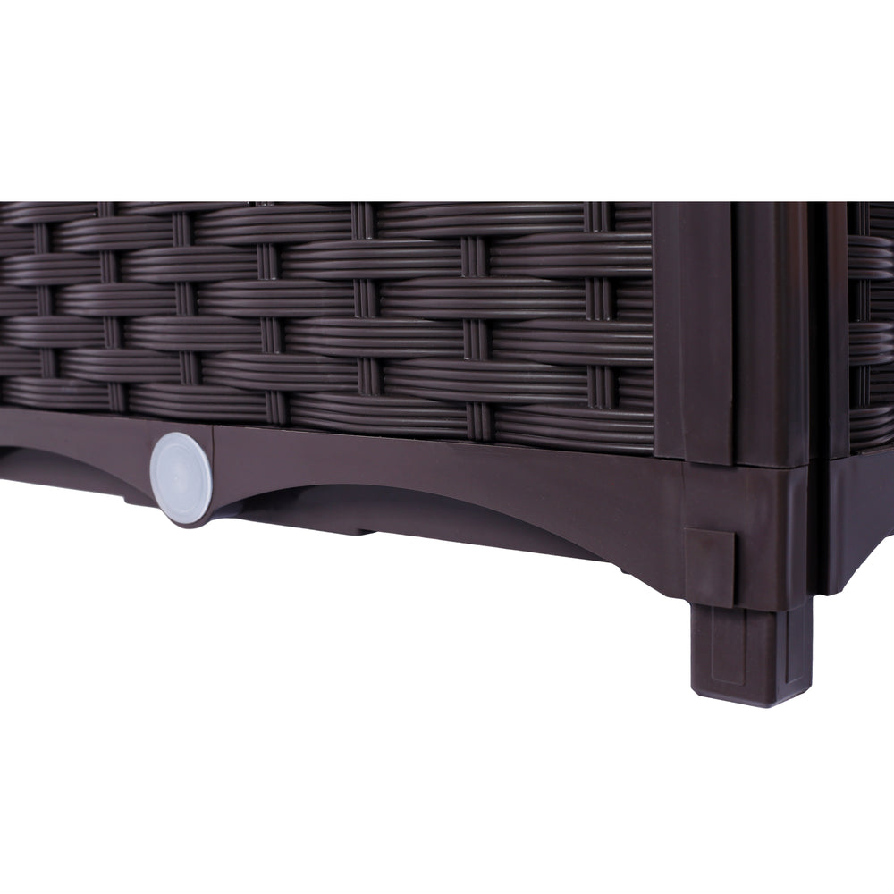 Deep Raised Garden Bed Plastic Planter Boxes for Vegetables Flowers Herbs and Succulents,Self-Watering Planter Box Raised Bed to Grow Flowers, Herbs & Vegetables, 15.7' L X 15.7' D X 14.7' H Media 8