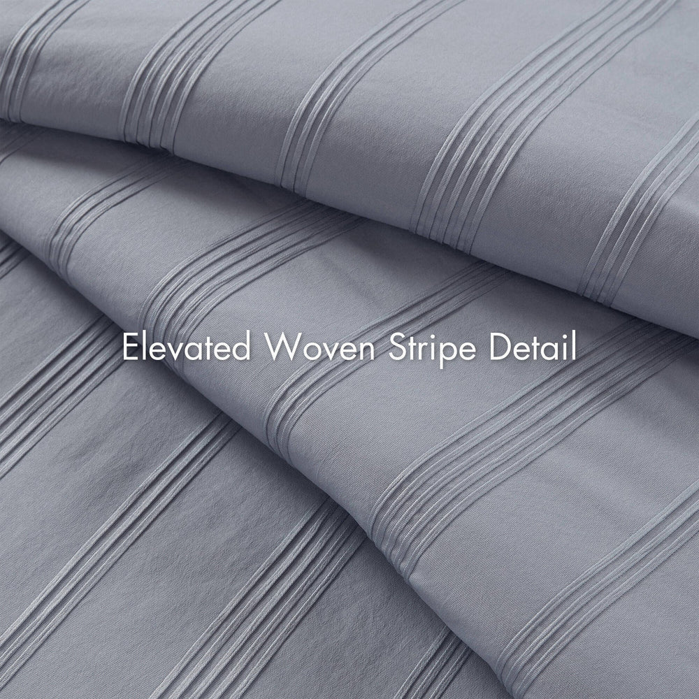 5-Piece Twin/Twin XL Woven Striped Comforter Set Media 3
